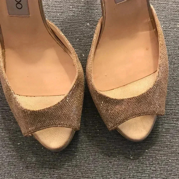 𝅺JIMMY Choo Gold platform Sling Back Heels 7 - Picture 5 of 6